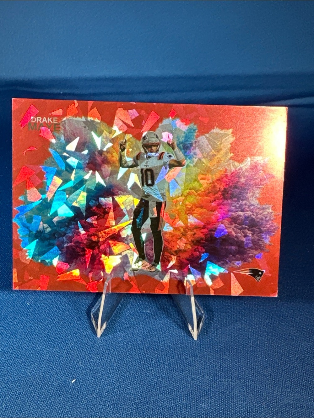 Drake Maye Custom Blast CB-81U New England Patriots Color Refractor Art Card